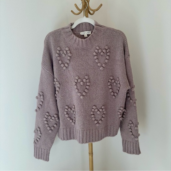 She + Sky Sweaters - Tumbleweed Heart Pom Pom Sweater | SHE + SKY